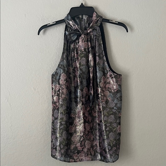 NWOT J. Crew Tie Neck Top Shimmering Floral Jacquard Halter Top in Size S - Picture 6 of 15